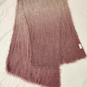 Large soft ombre dyed dark rose pink scarf